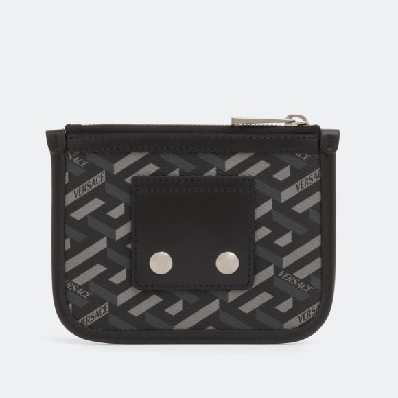 Versace La Greca Pouch Signature Logo Modular Rectangular Unisex 5.75”x4.5” - Picture 3 of 11